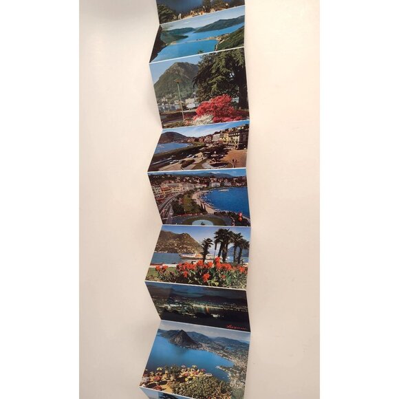 Vintage Switzerland Accordion Fold Postcard Lugano San Salvatore Scenic Mountain - Picture 3 of 7